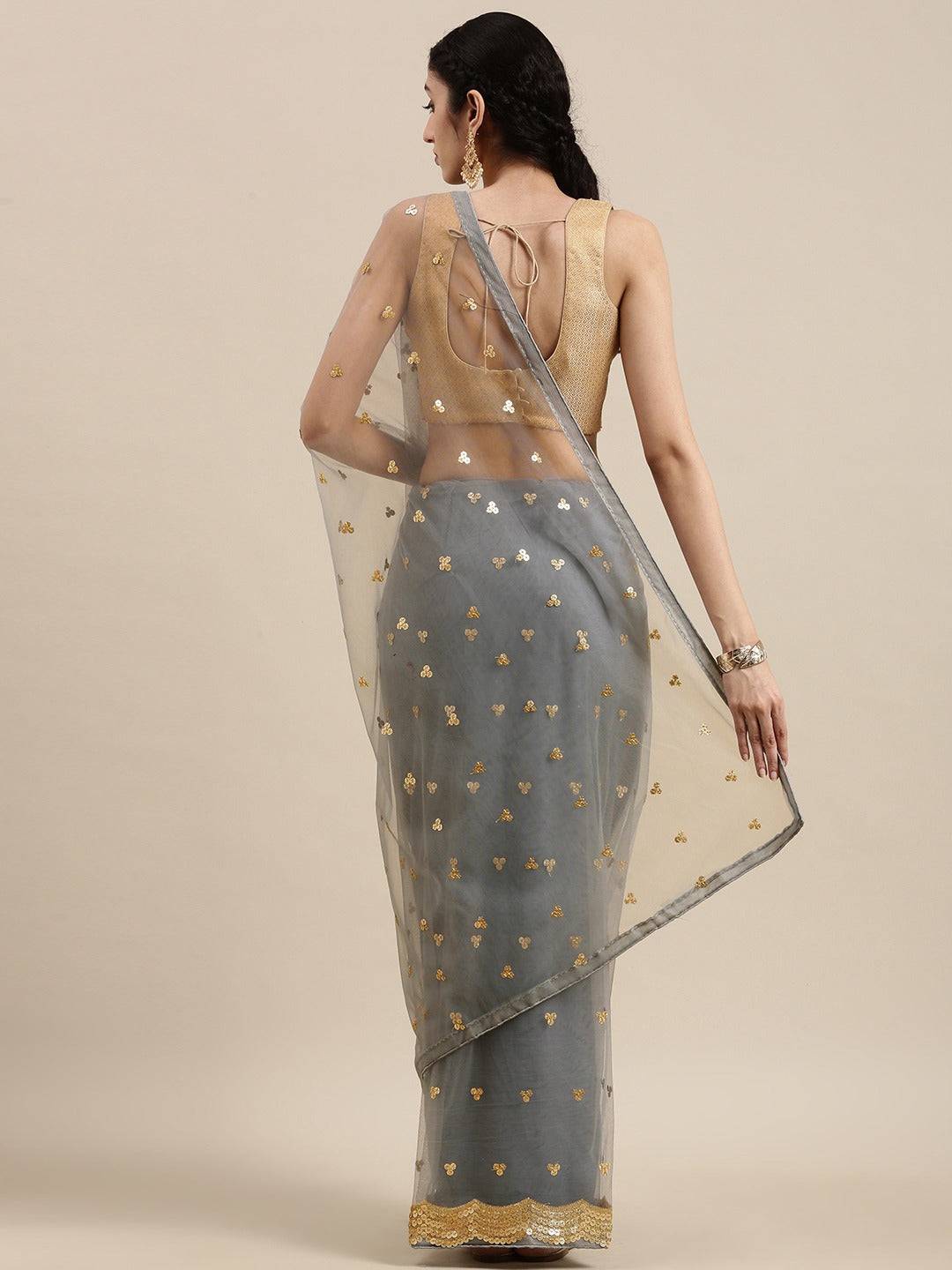 Soft Net Sequence Work Party Wear Saree