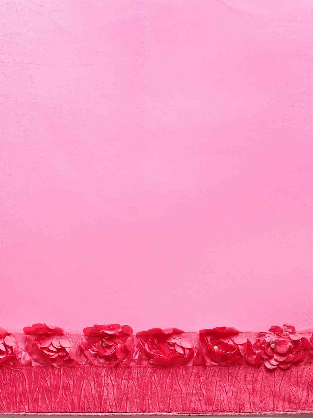 Ribbon Embroidered Poly Georgette Saree