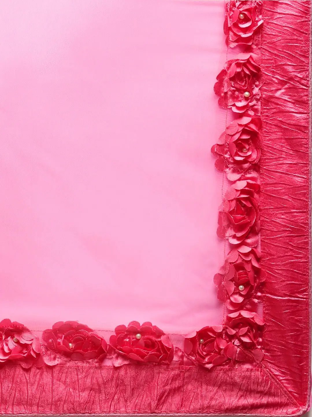 Ribbon Embroidered Poly Georgette Saree