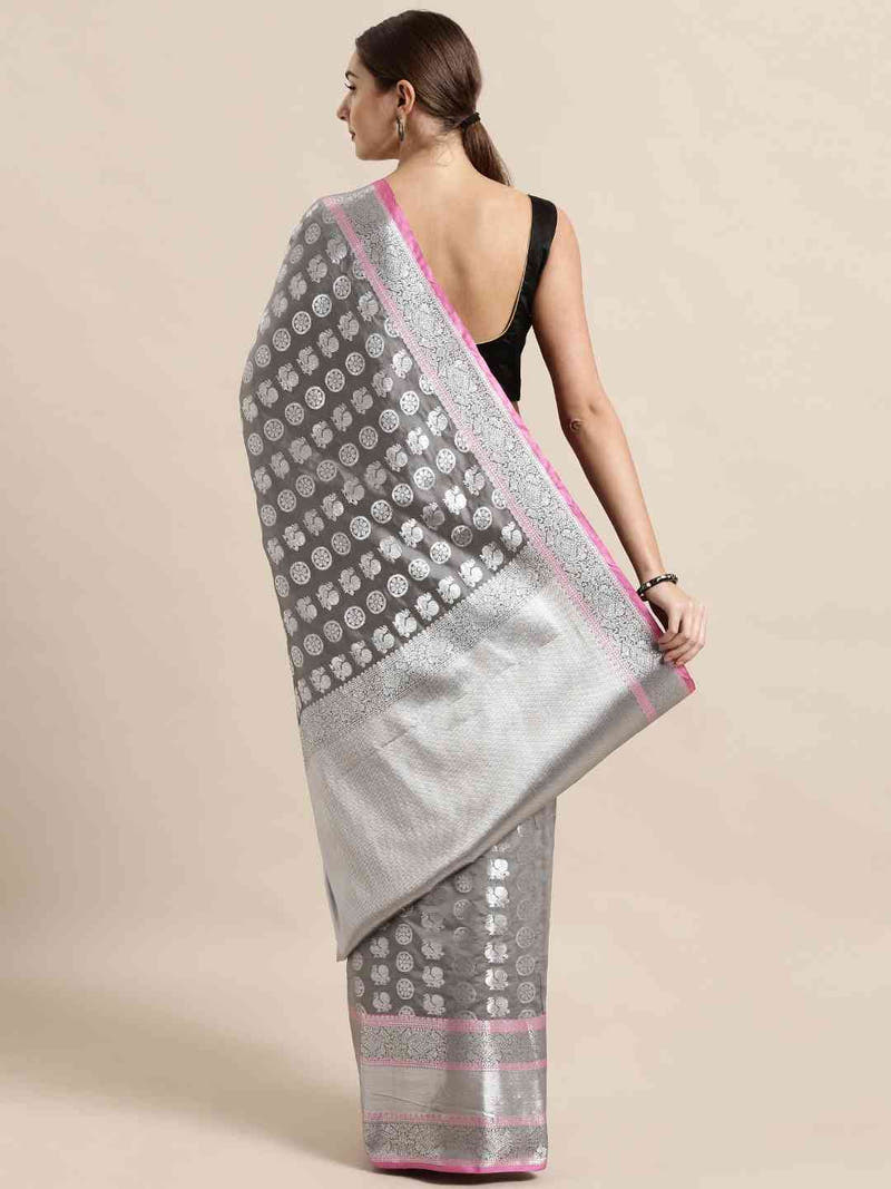Exclusive Kanjivaram Zari Silk Saree with Ethnic Motifs
