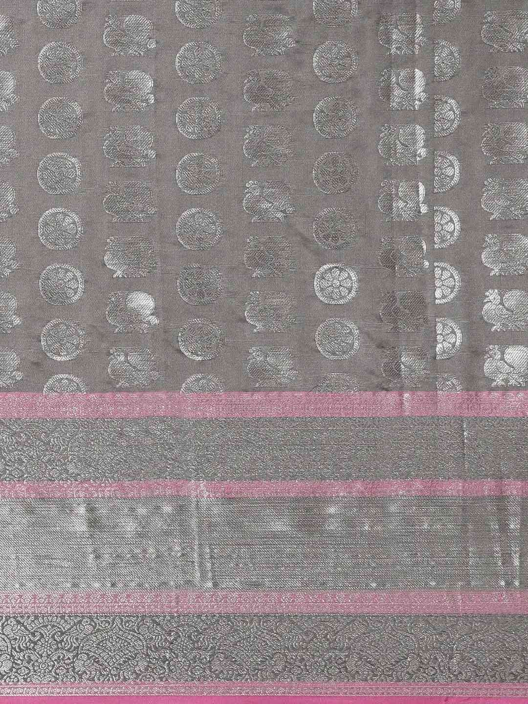 Exclusive Kanjivaram Zari Silk Saree with Ethnic Motifs