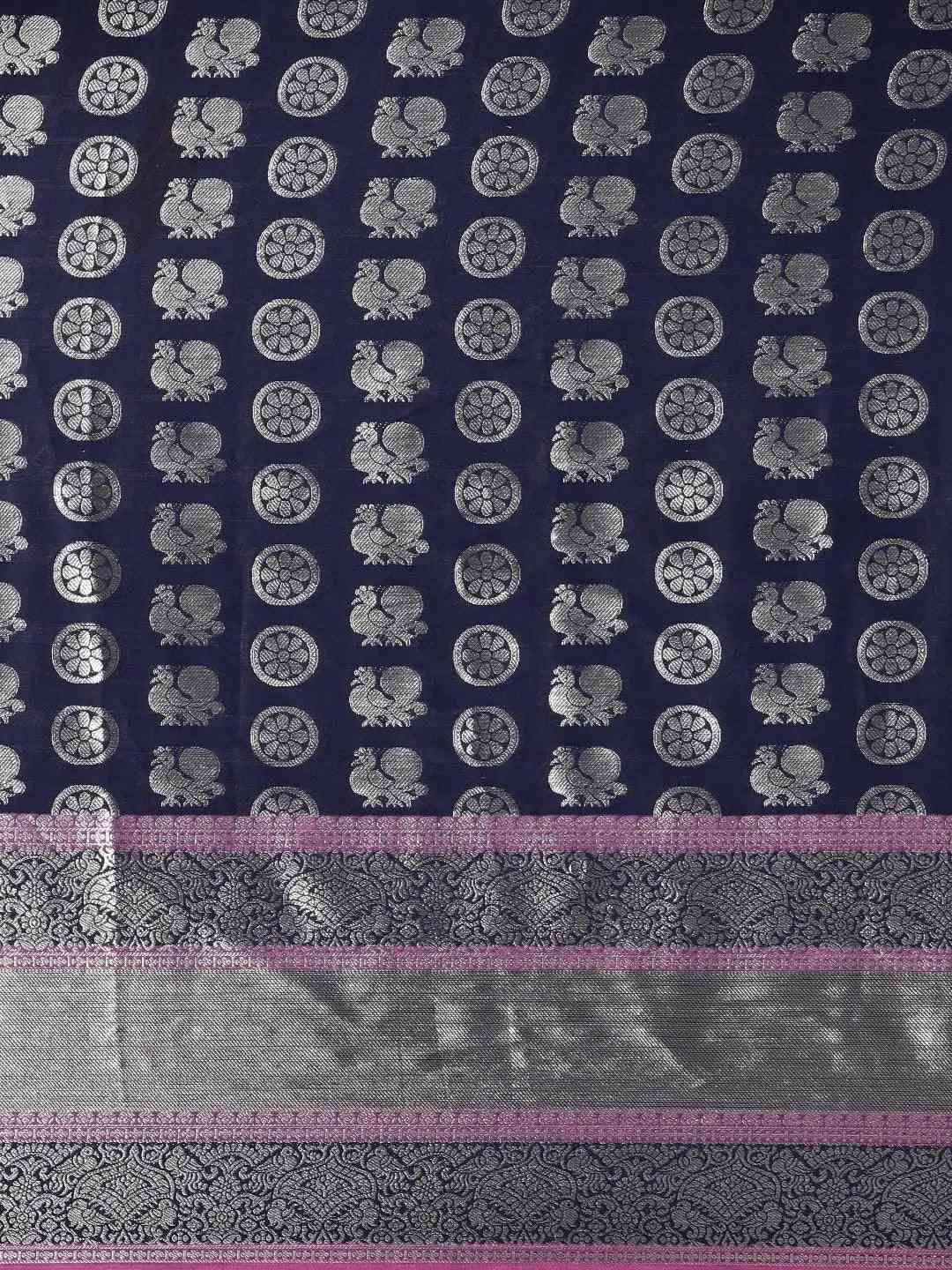 Exclusive Kanjivaram Zari Silk Saree with Ethnic Motifs