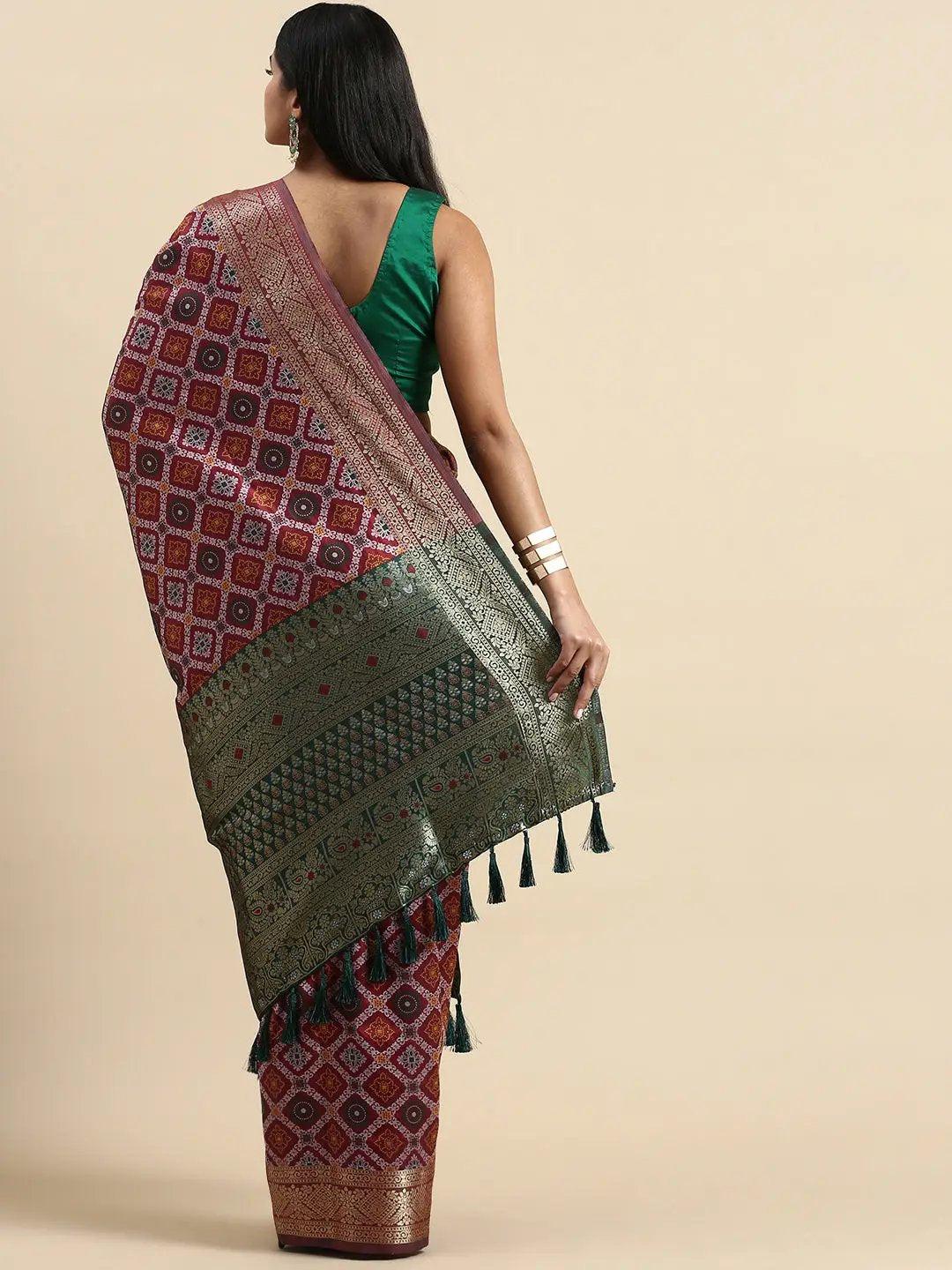 Patola Soft Silk Banarasi Saree With Zari border