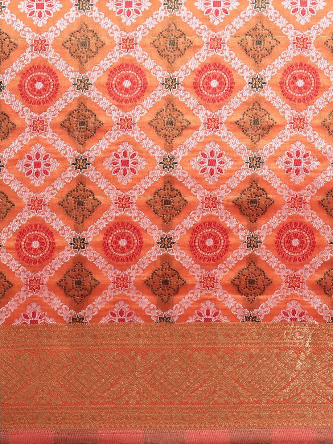 Patola Soft Silk Banarasi Saree With Zari border