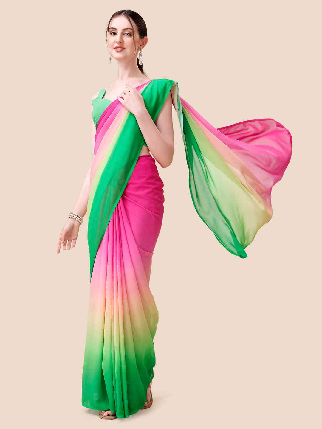 Soft Georgette Bollywood Ombre design Saree
