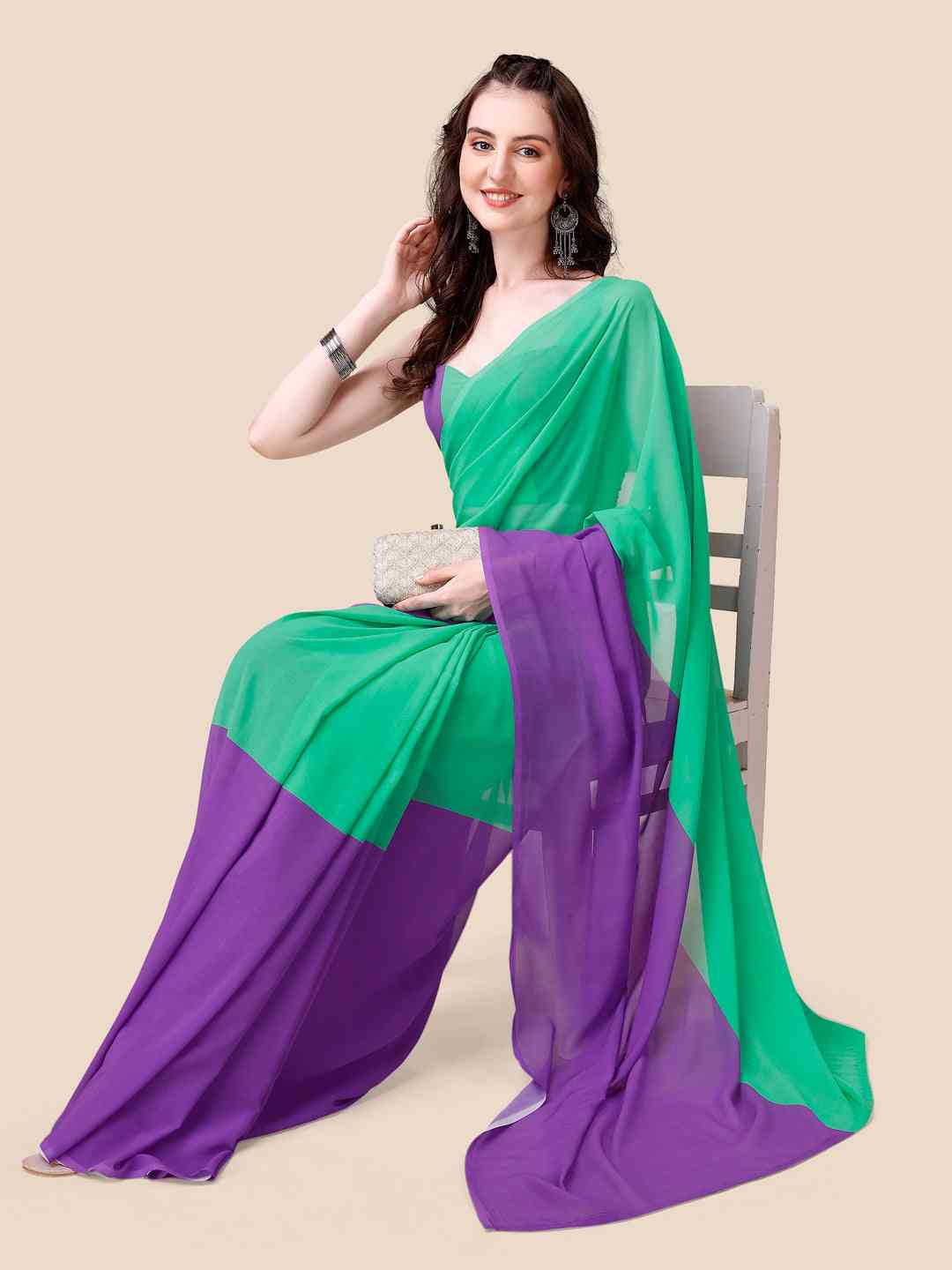 Soft Georgette Bollywood Ombre design Saree