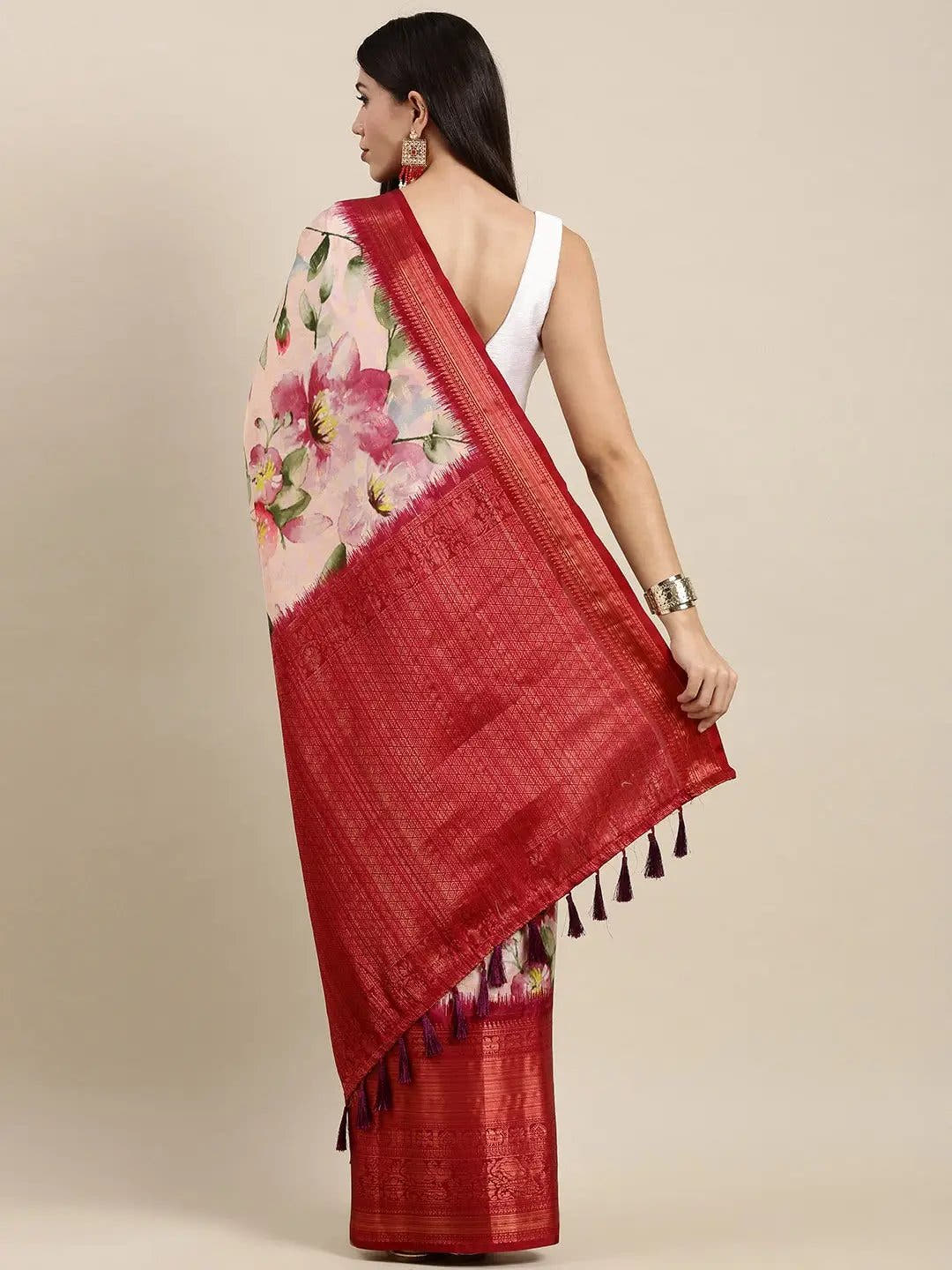 Silk Saree With Digital Kalamkari Print Pattu