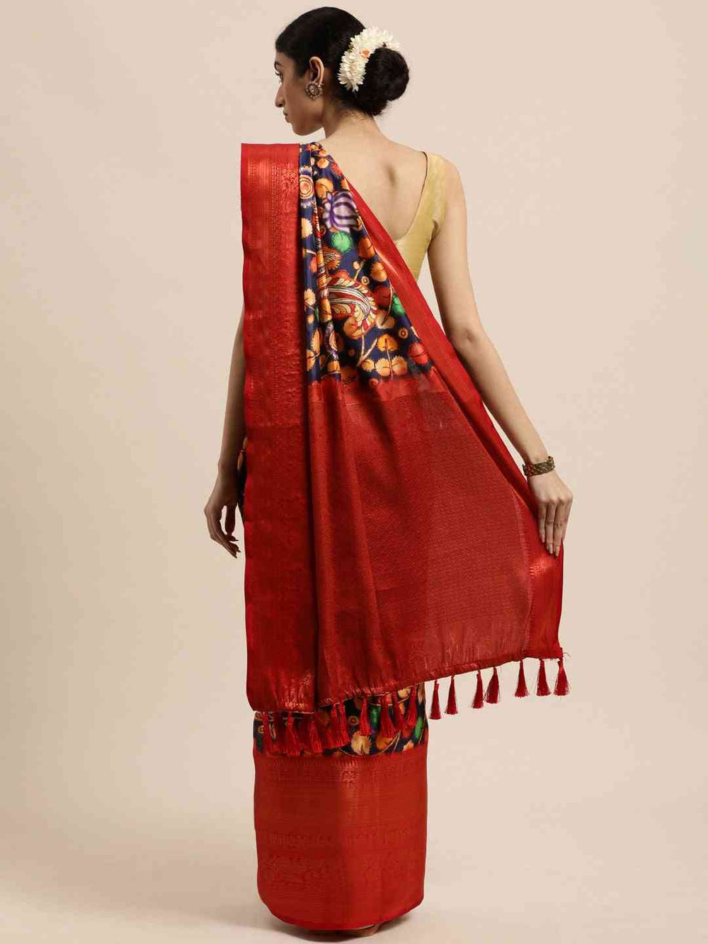 Kalamkari Zari Work Kanjivaram Saree