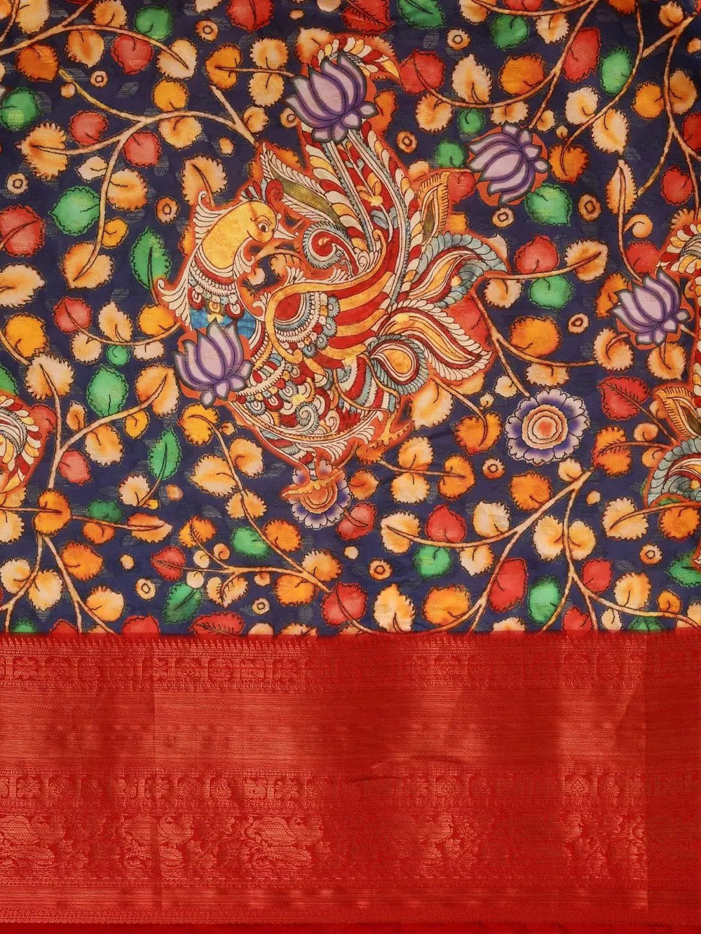 Kalamkari Zari Work Kanjivaram Saree