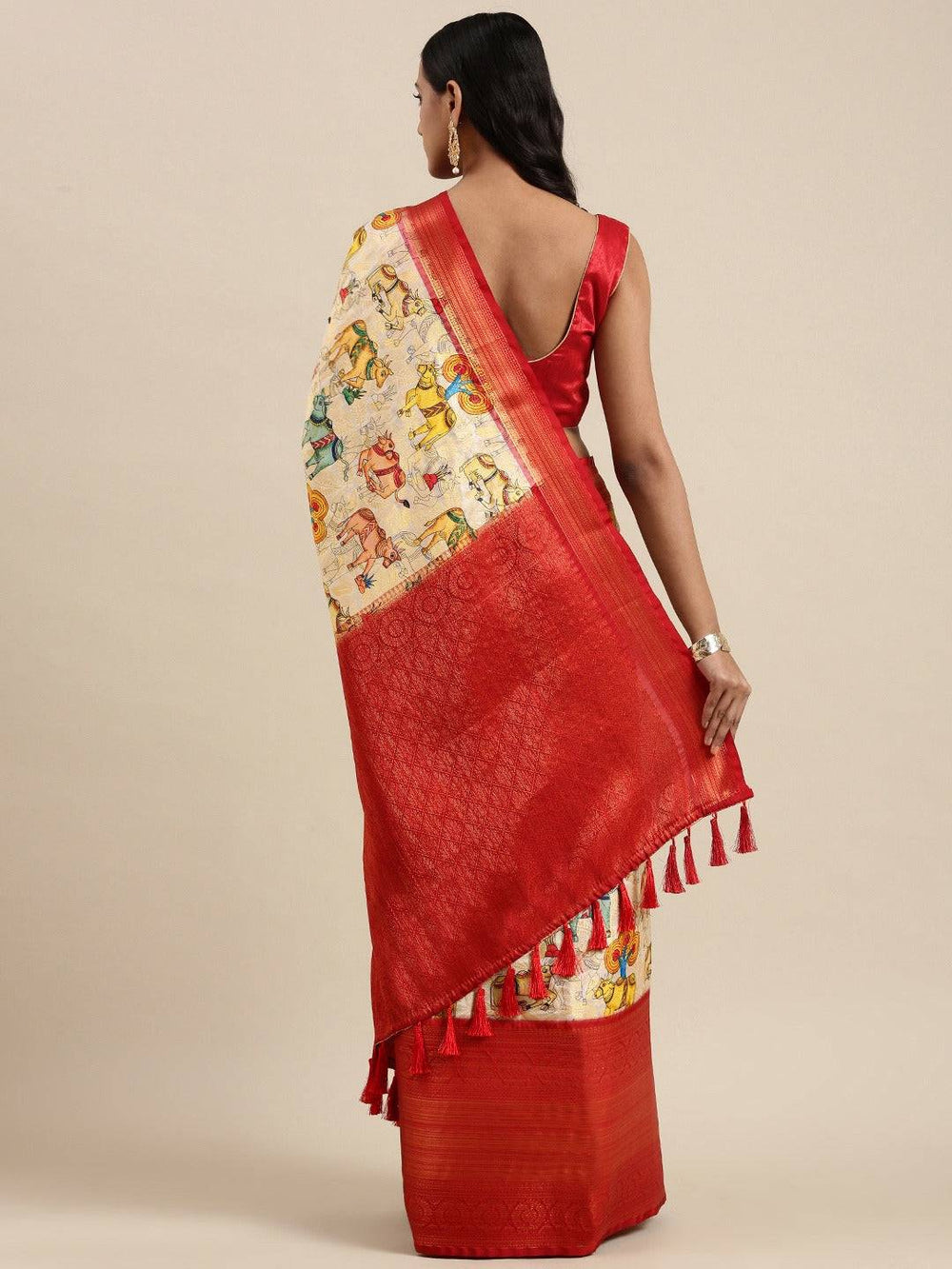 Silk Saree With Digital Kalamkari Print Pattu