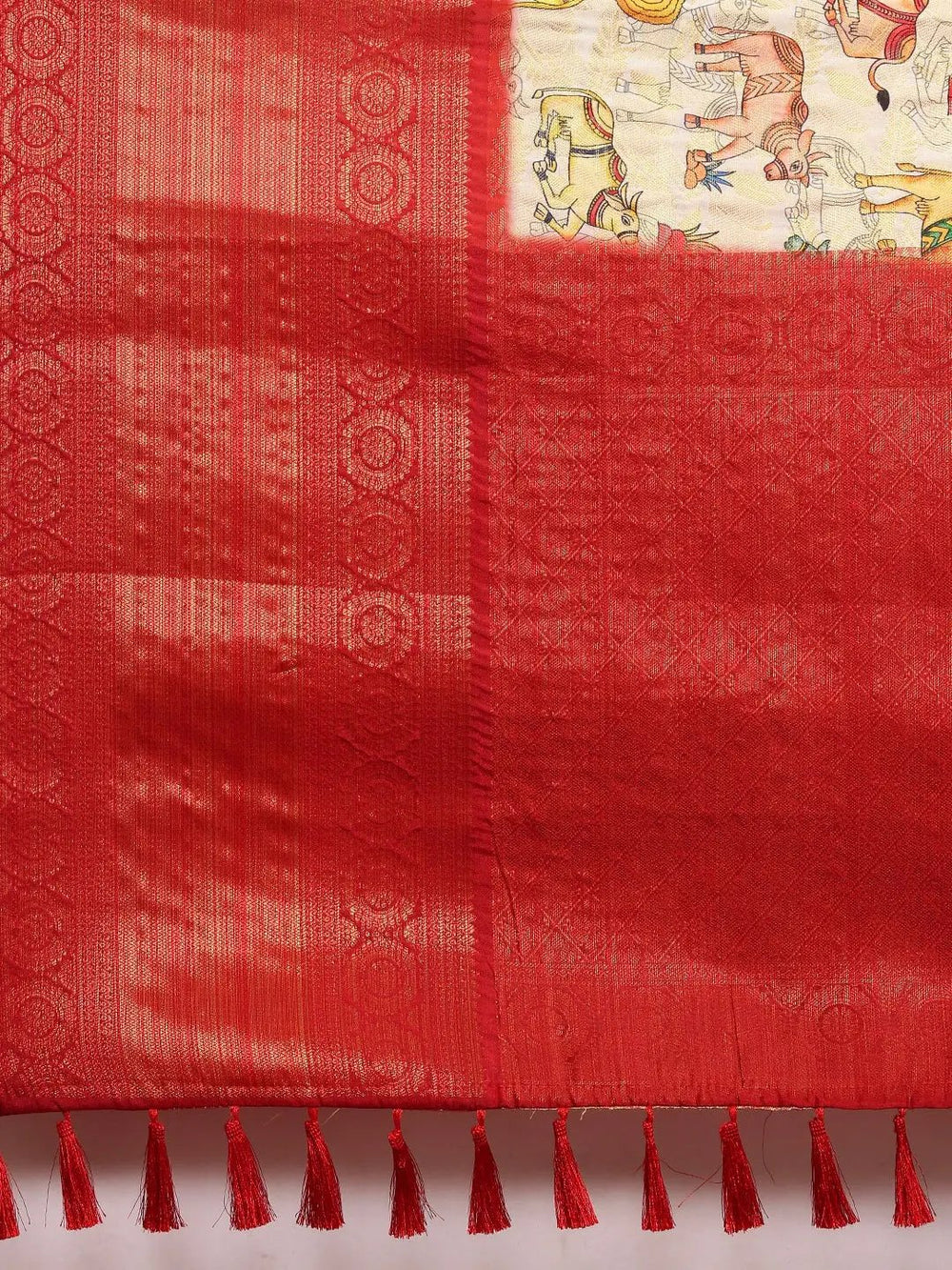Silk Saree With Digital Kalamkari Print Pattu