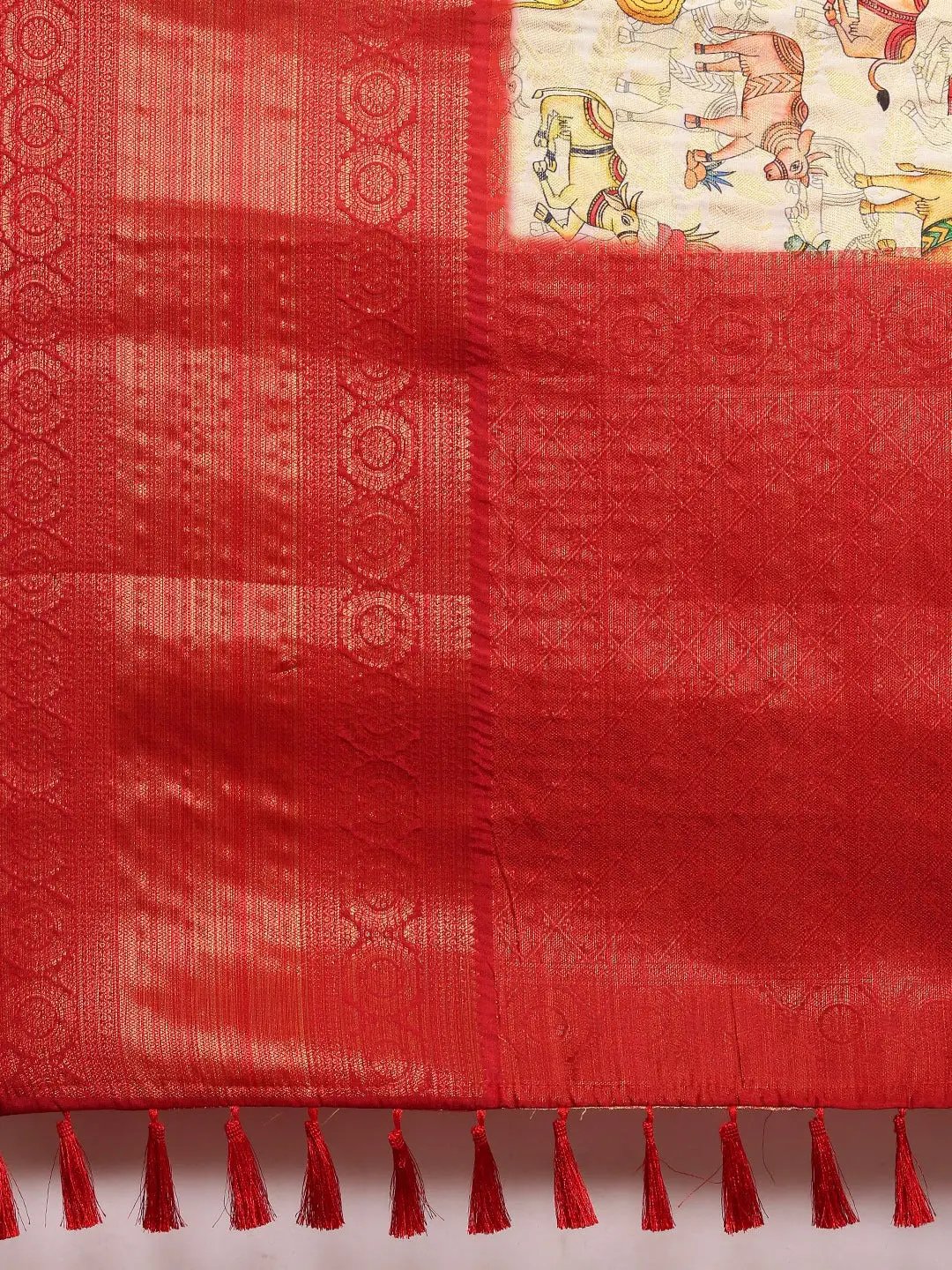 Silk Saree With Digital Kalamkari Print Pattu