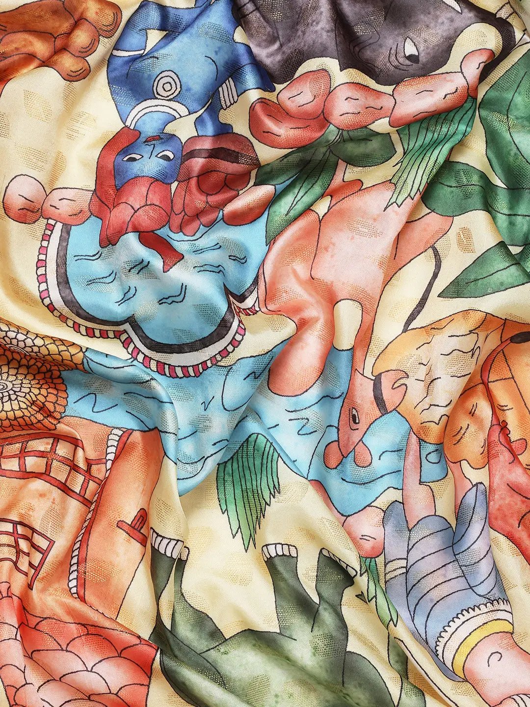 Designer Digital Kalamkari Silk Saree