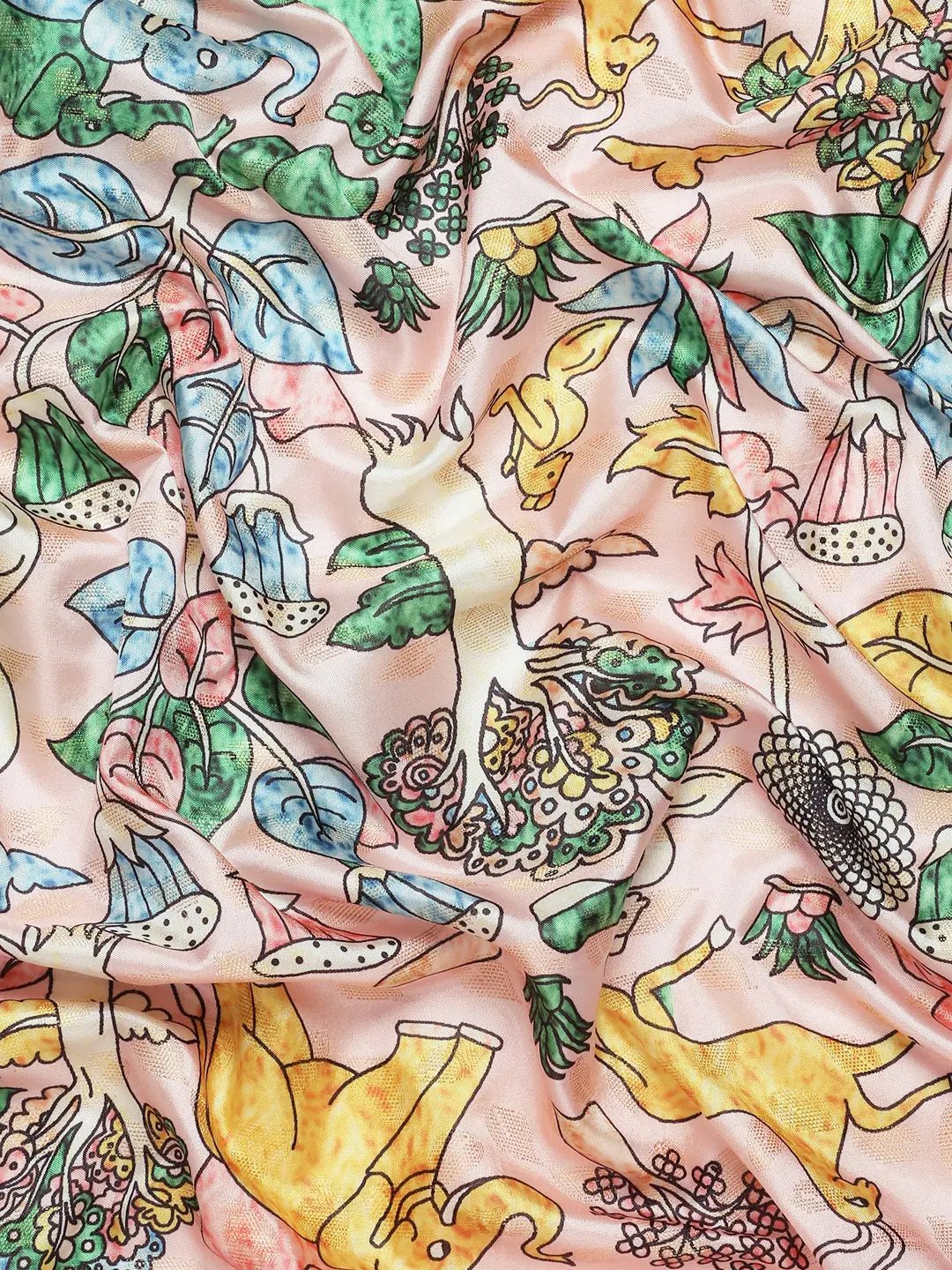 Designer Banarasi Digital Kalamkari Print Pattu Silk Saree