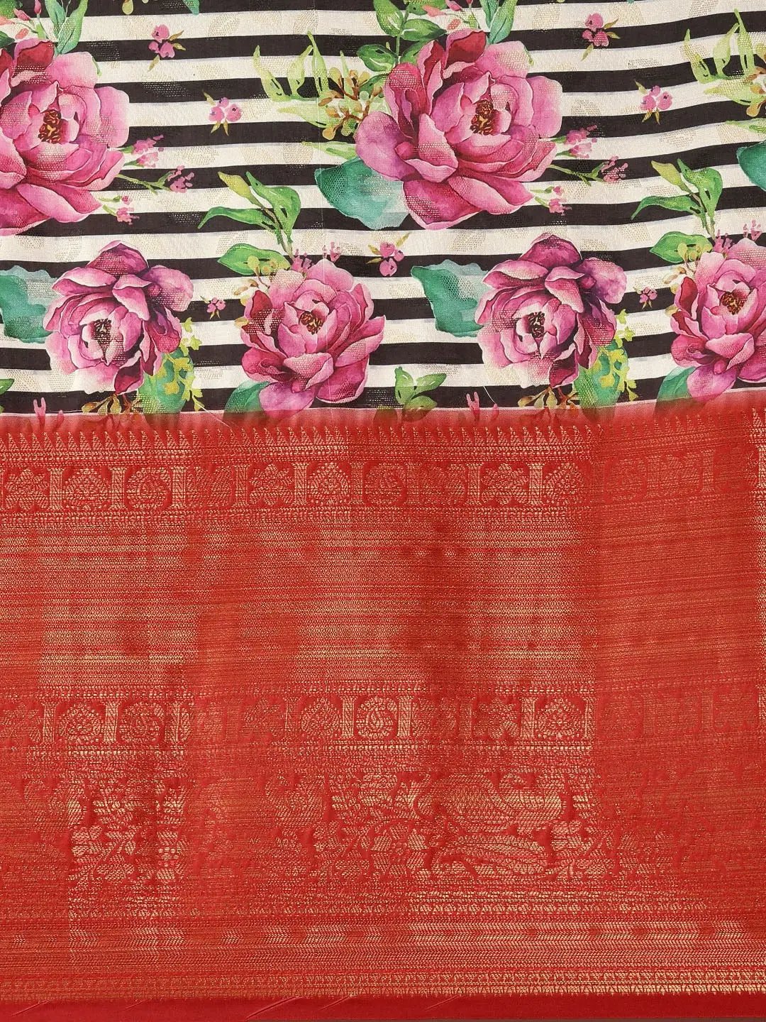 Digital Kalamkari Print Pattu Banarasi Silk Saree