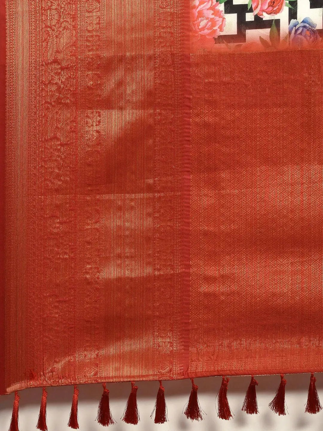 Digital Kalamkari Print Pattu Banarasi Silk Saree