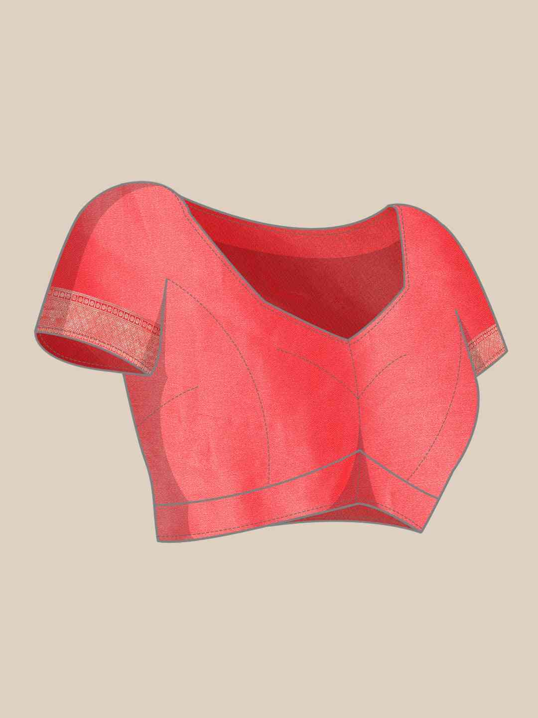 Soft Satin Kanchi Border Kalamkari Saree