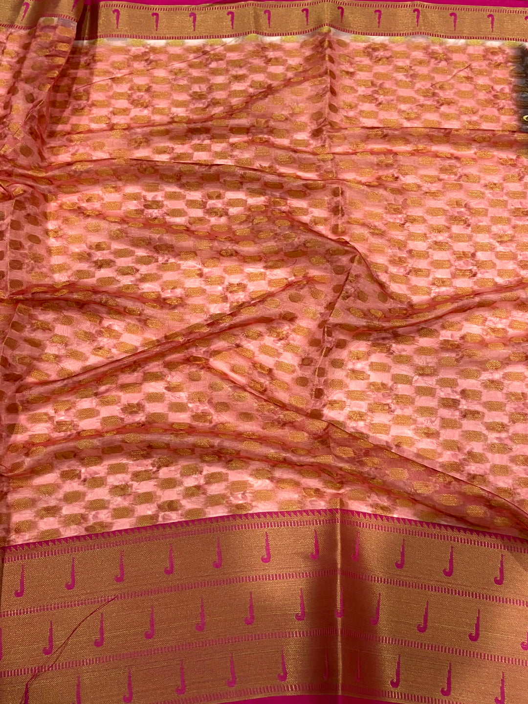 Brown Paithani Kora Silk Saree