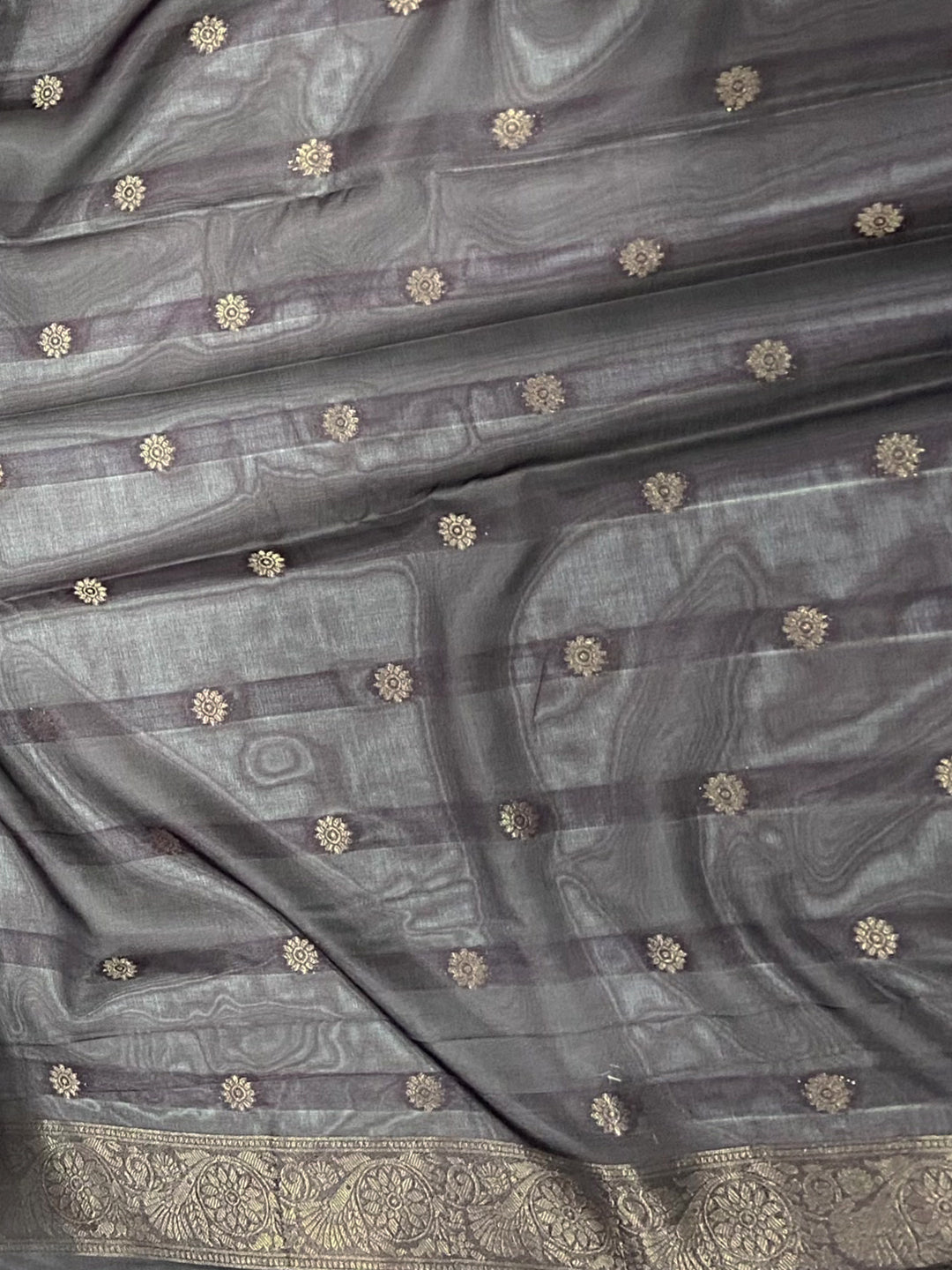 Brown Soft Crep Silk Ombre Print Saree
