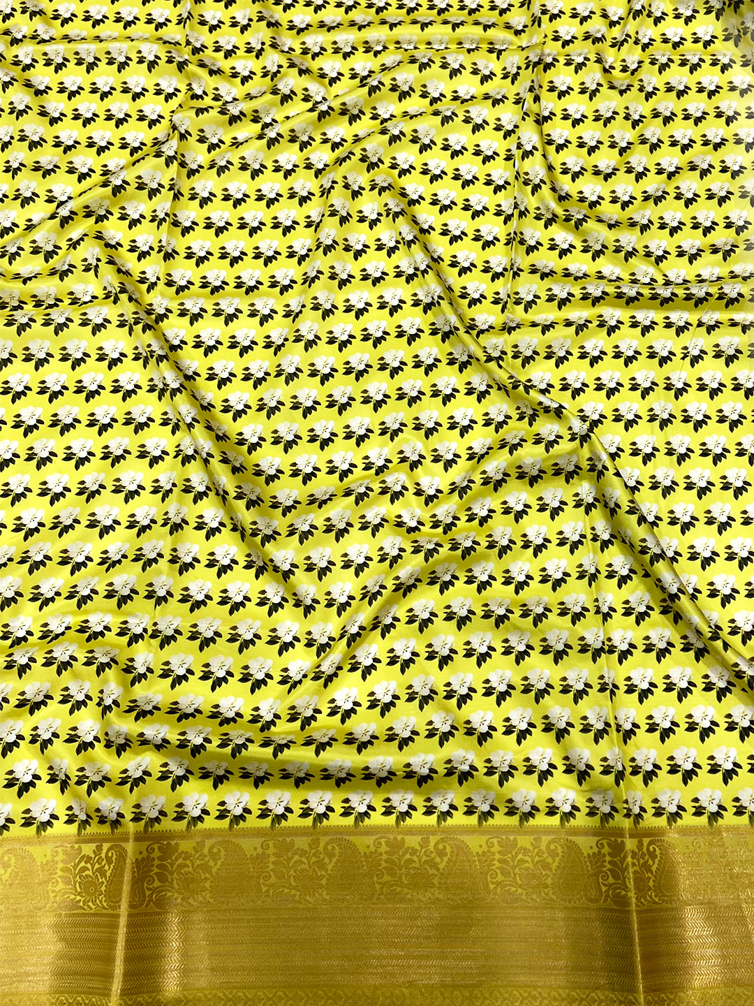 Olive Green Soft Organza Digital Print Saree