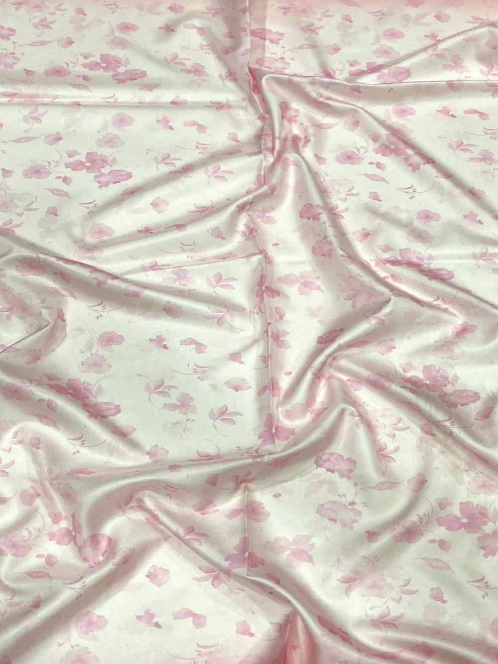 Blush Pink Floral Digital Print Silk Saree