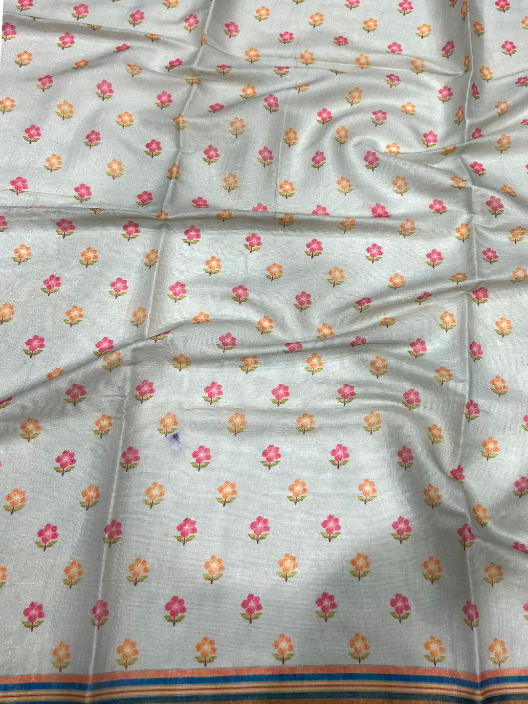 Floral Grace Green Chanderi Saree
