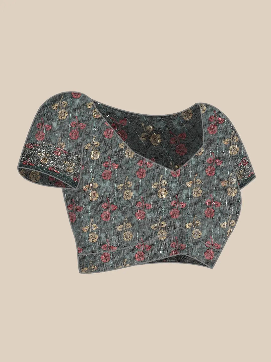 Beige Colour Soft Linen Kalamkari Block Print Saree