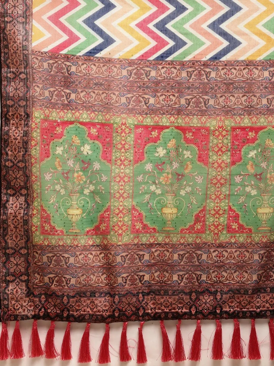 Soft Linen Kalamkari Block Print Party Wear Saree