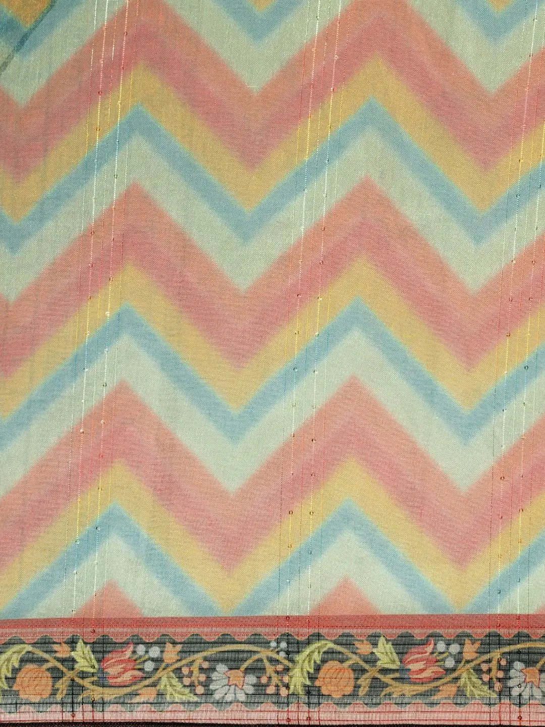 Soft Linen Kalamkari Block Print Sarees