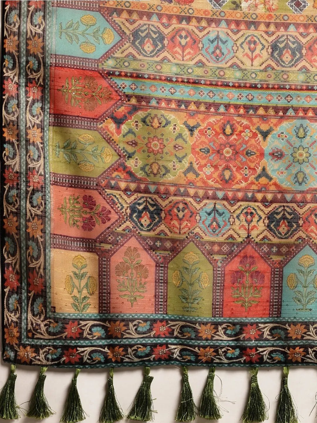 Soft Linen Kalamkari Block Print Sarees