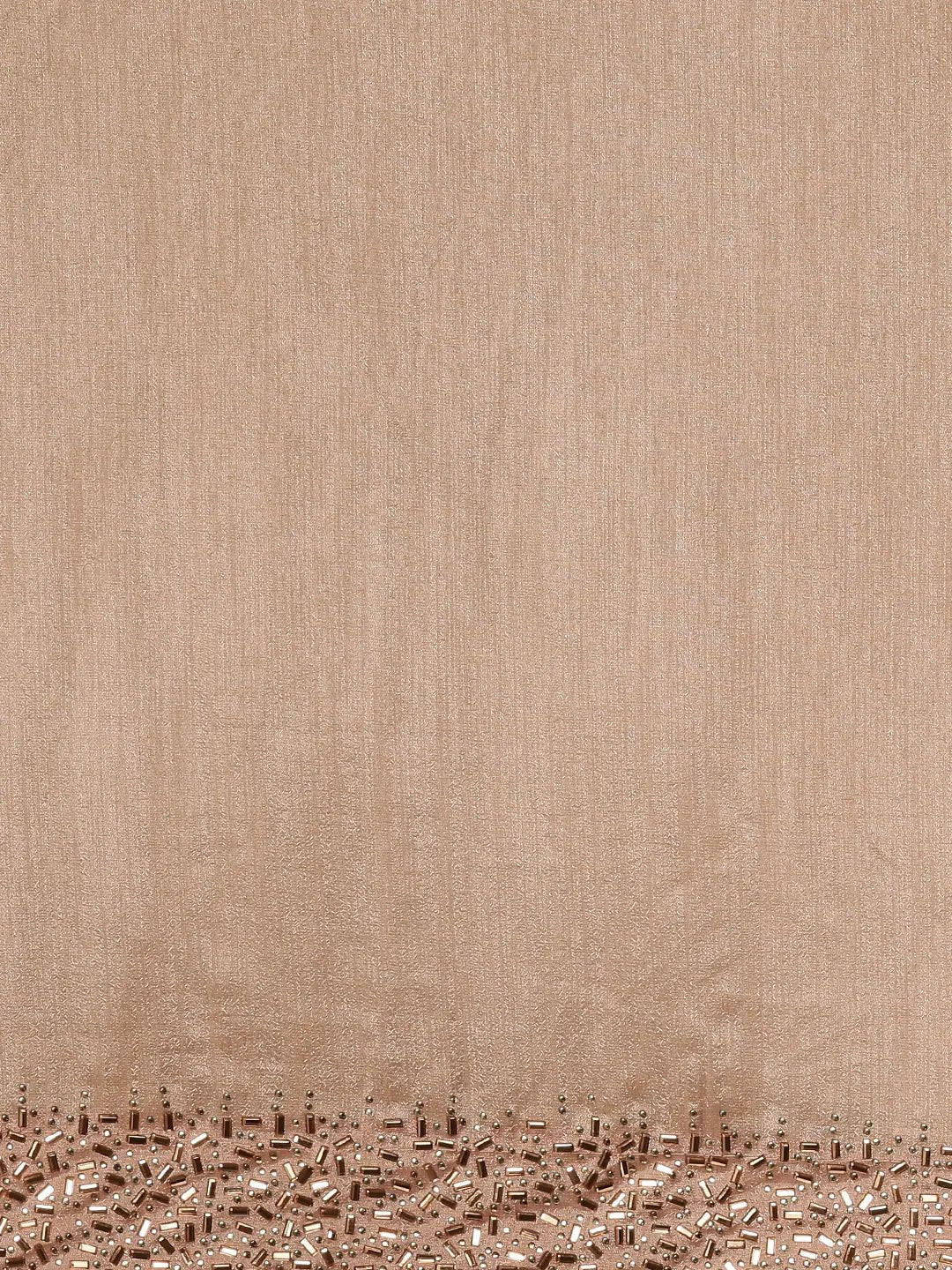 Beige Colour Poly Silk Solid Saree with Embellished Border