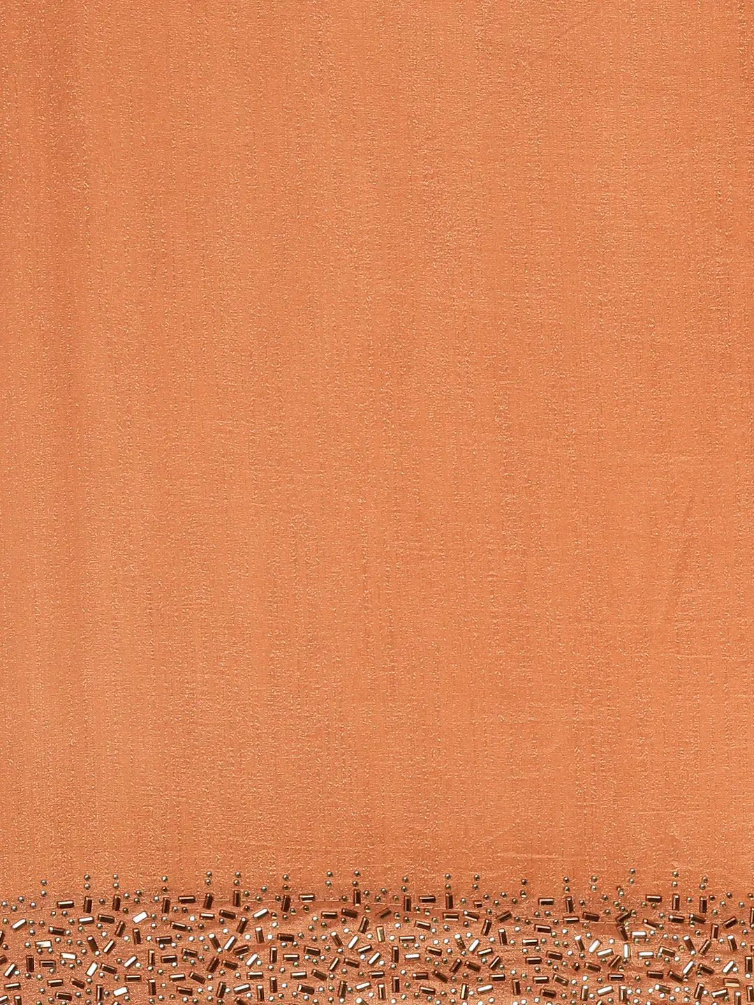 Peach Colour Poly Silk Solid Saree with Embellished Border