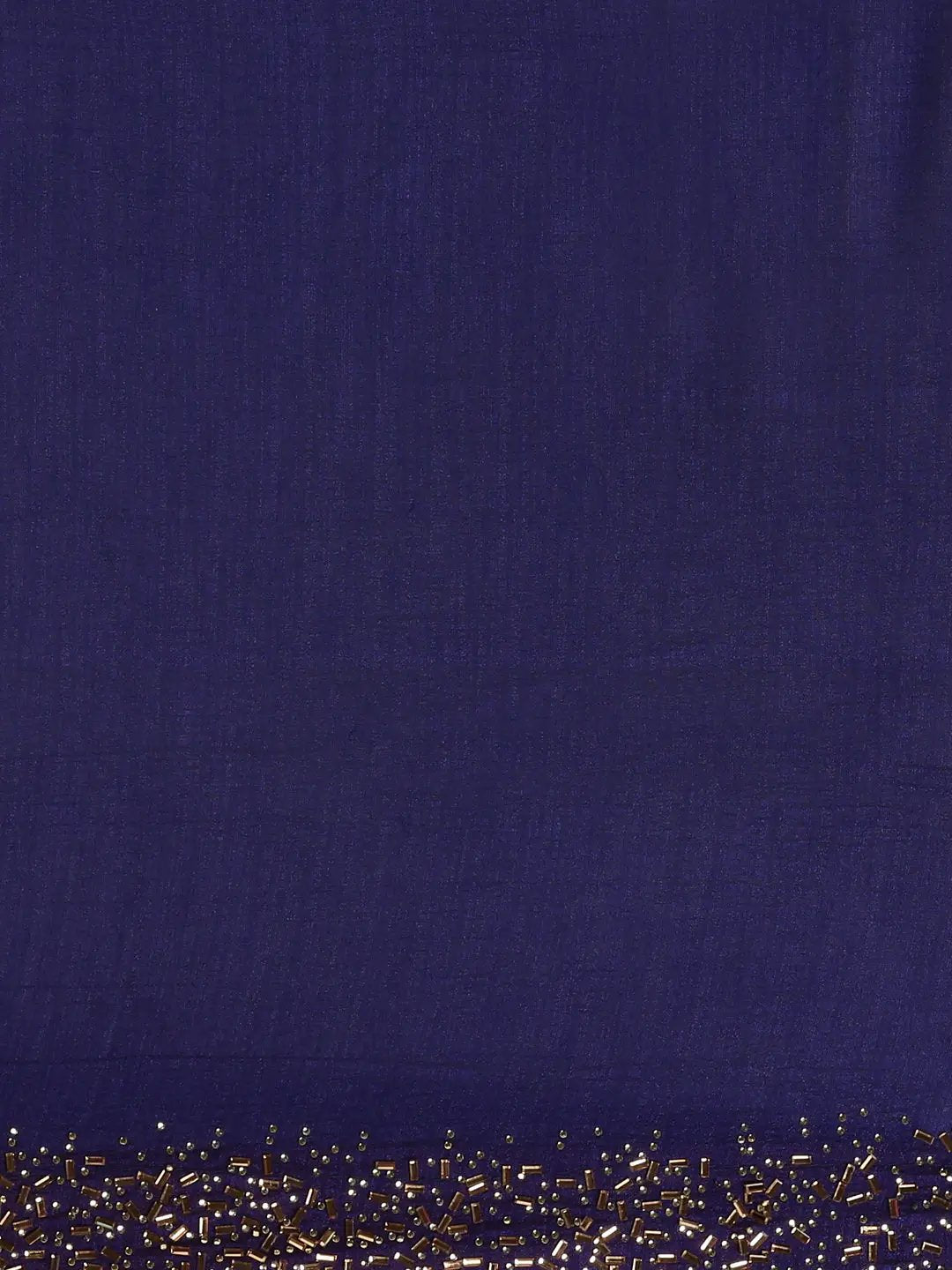 Blue Colour Poly Silk Solid Saree with Embellished Border