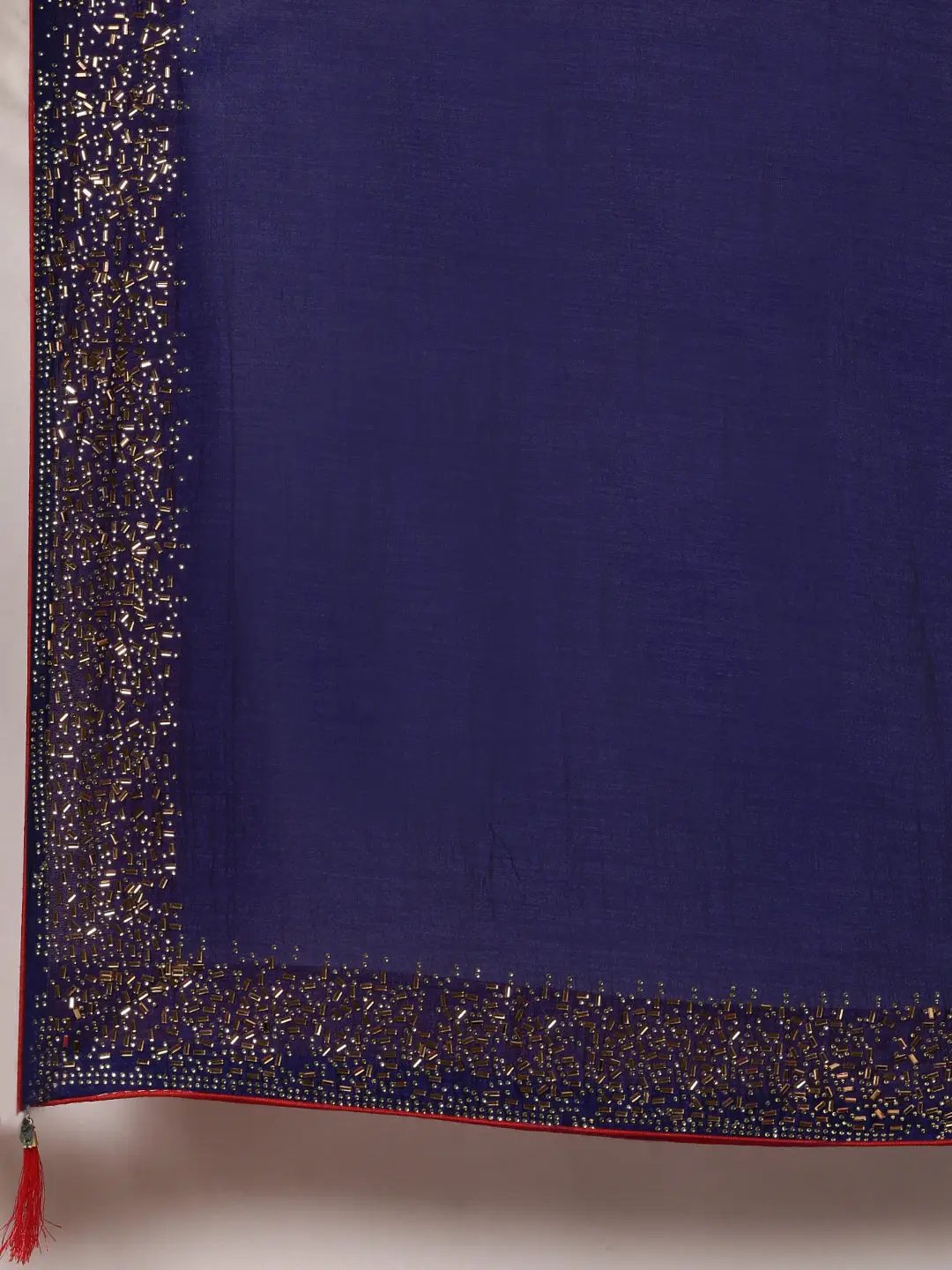 Blue Colour Poly Silk Solid Saree with Embellished Border