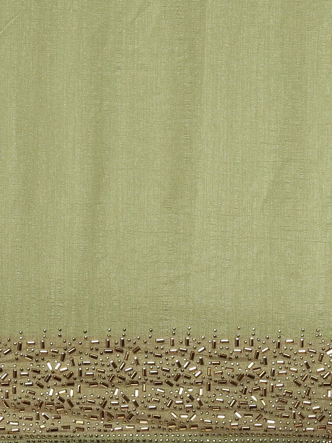 Green Colour Poly Silk Solid Saree with Embellished Border