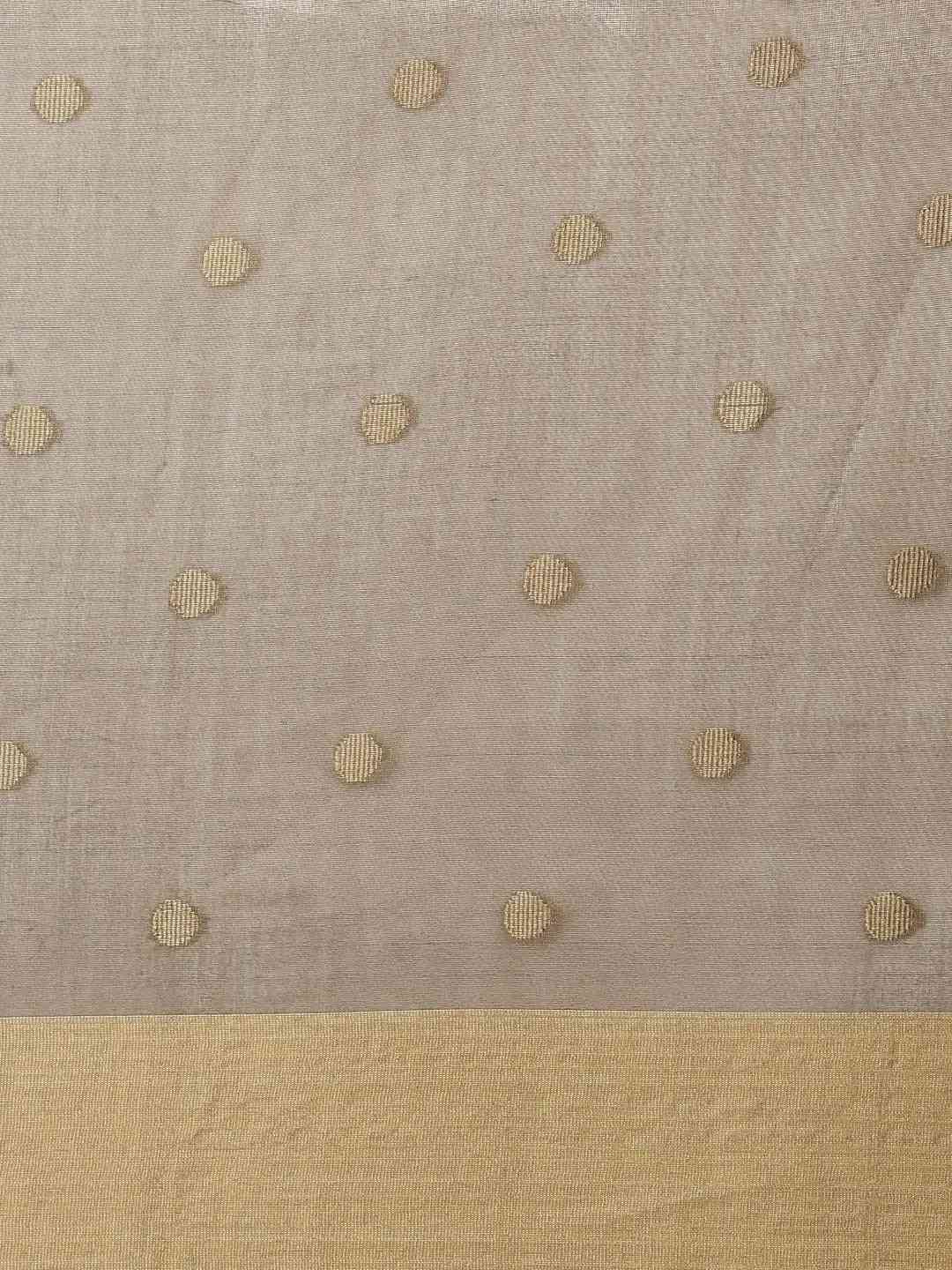 Grey Colour Banarasi Silk Saree with WovenDesign & Zari Work