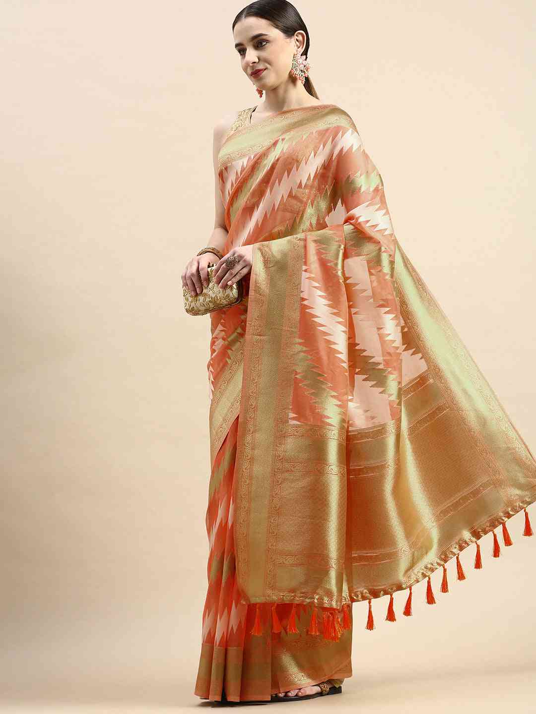 Pure Organza Banarasi Zari Motif Designer Saree