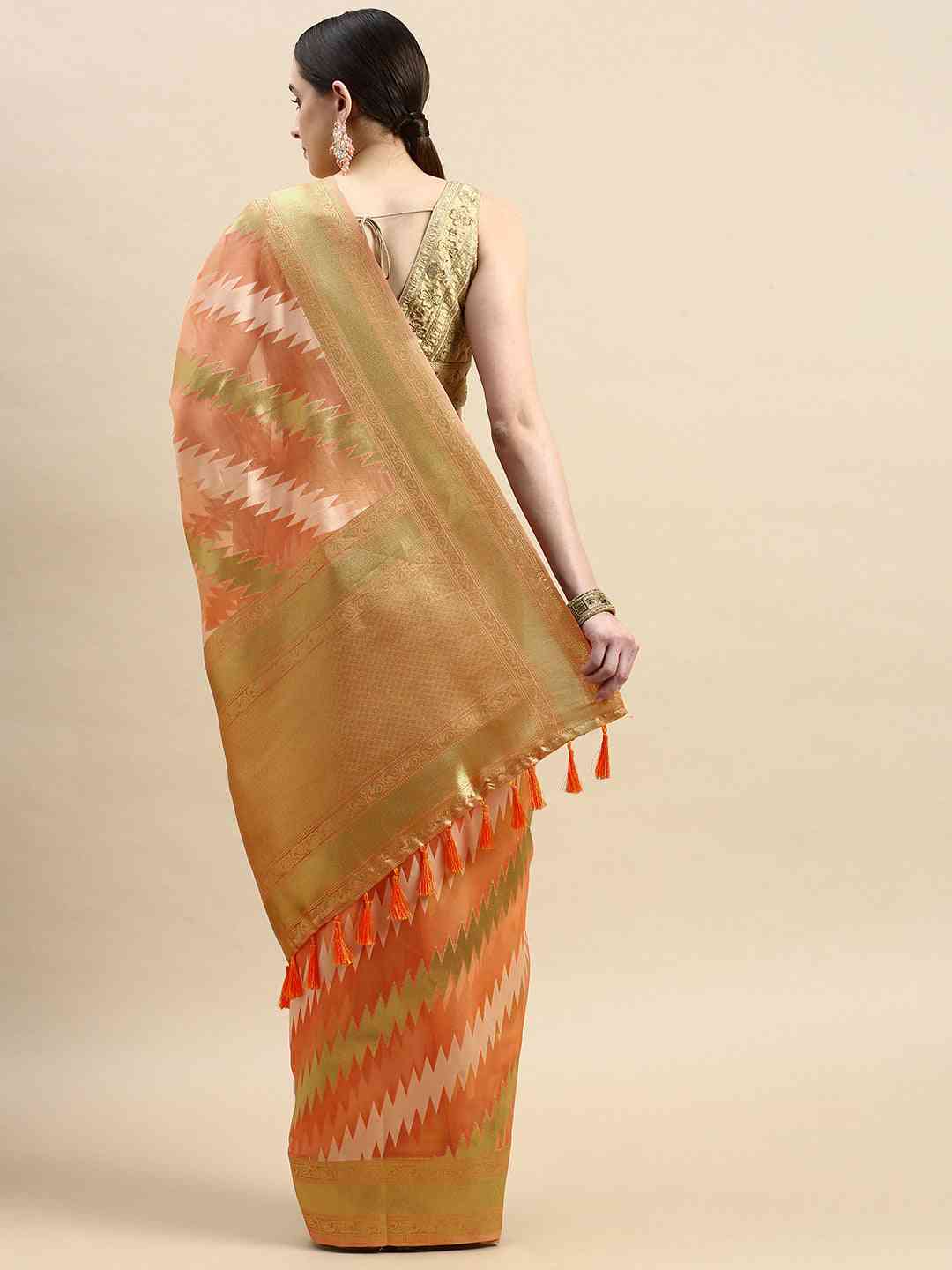 Pure Organza Banarasi Zari Motif Designer Saree