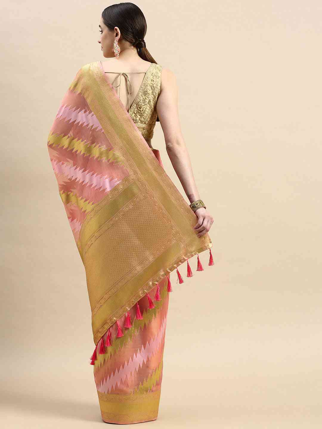 Pure Organza Banarasi Zari Motif Designer Saree
