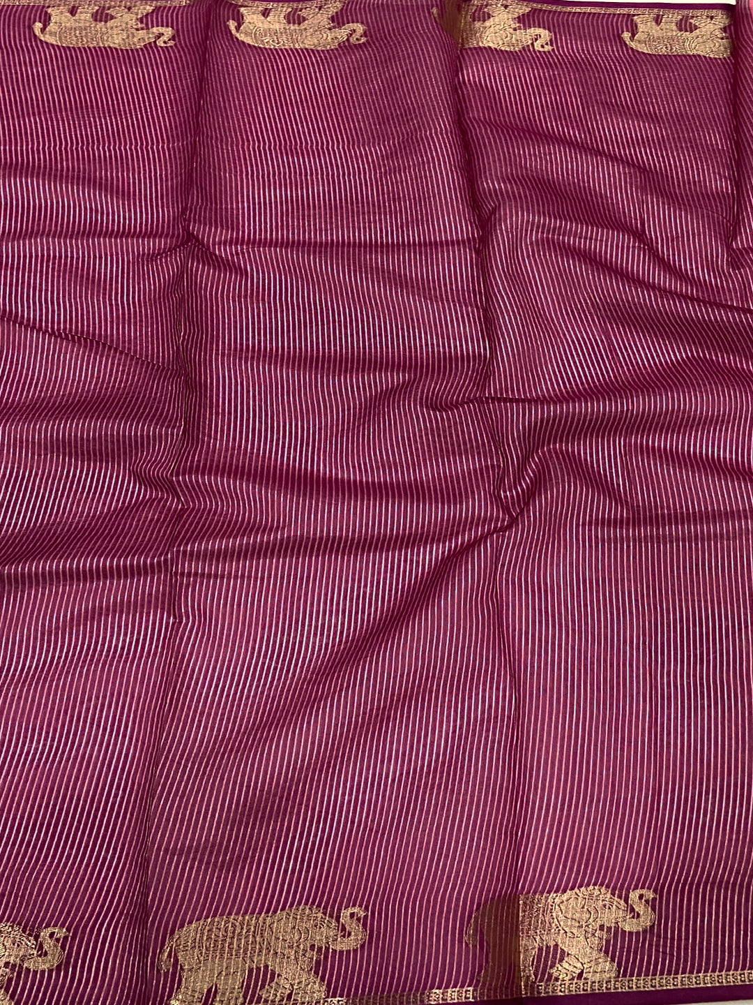 Pink Pure Silk Bandhani Butti Saree