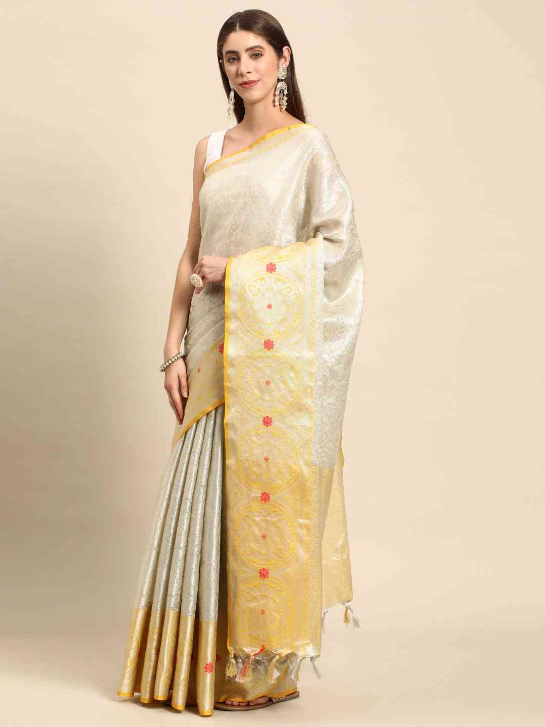 Latest Pure Kota Zari Silk Saree With Ethnic Motifs