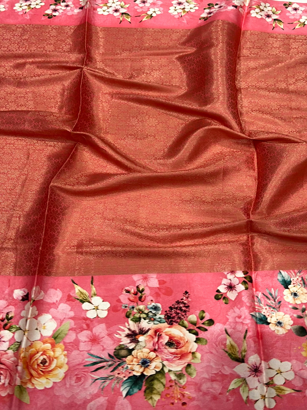 Pink Zari Zigzag Kota Doriya Saree