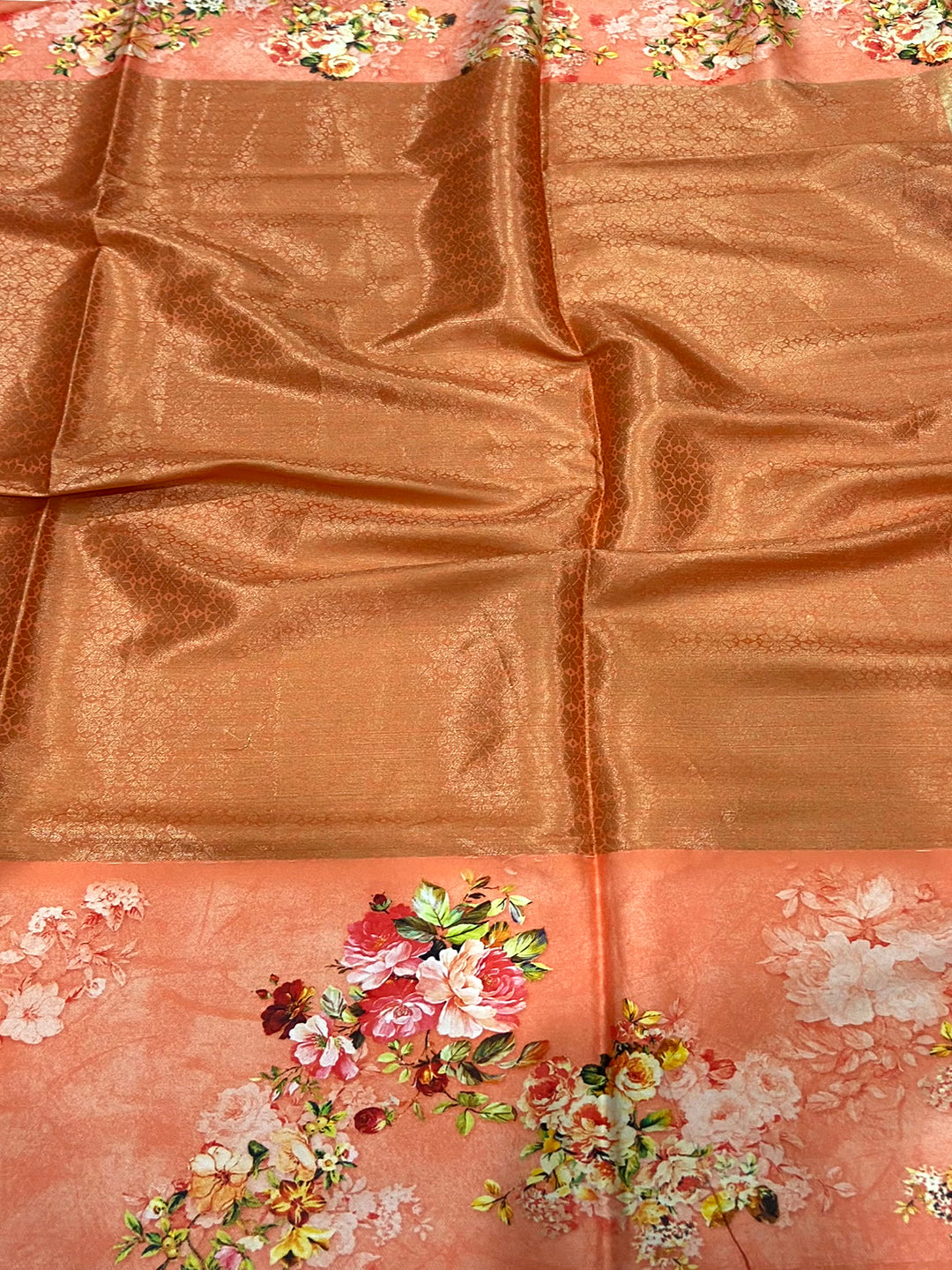 Coral Zari Zigzag Kota Doriya Saree