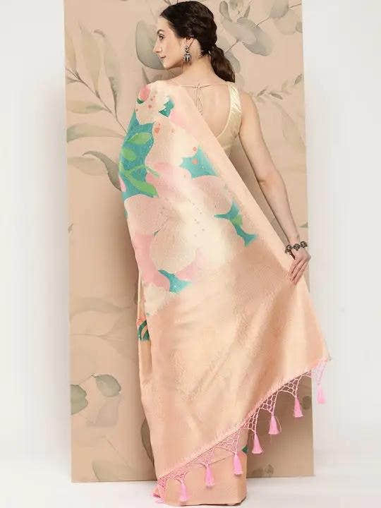Banarasi Soft Silk Print Party Wear Saree