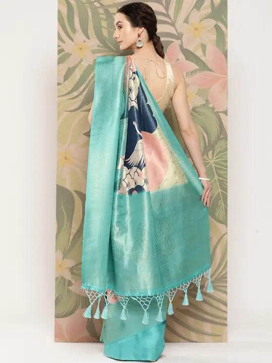 Banarasi Soft Silk Print Party Wear Saree