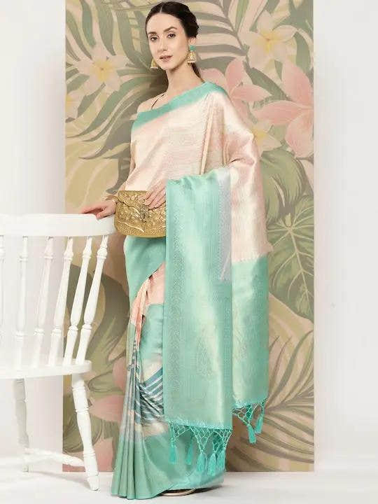Banarasi Soft Silk Print Party Wear Saree