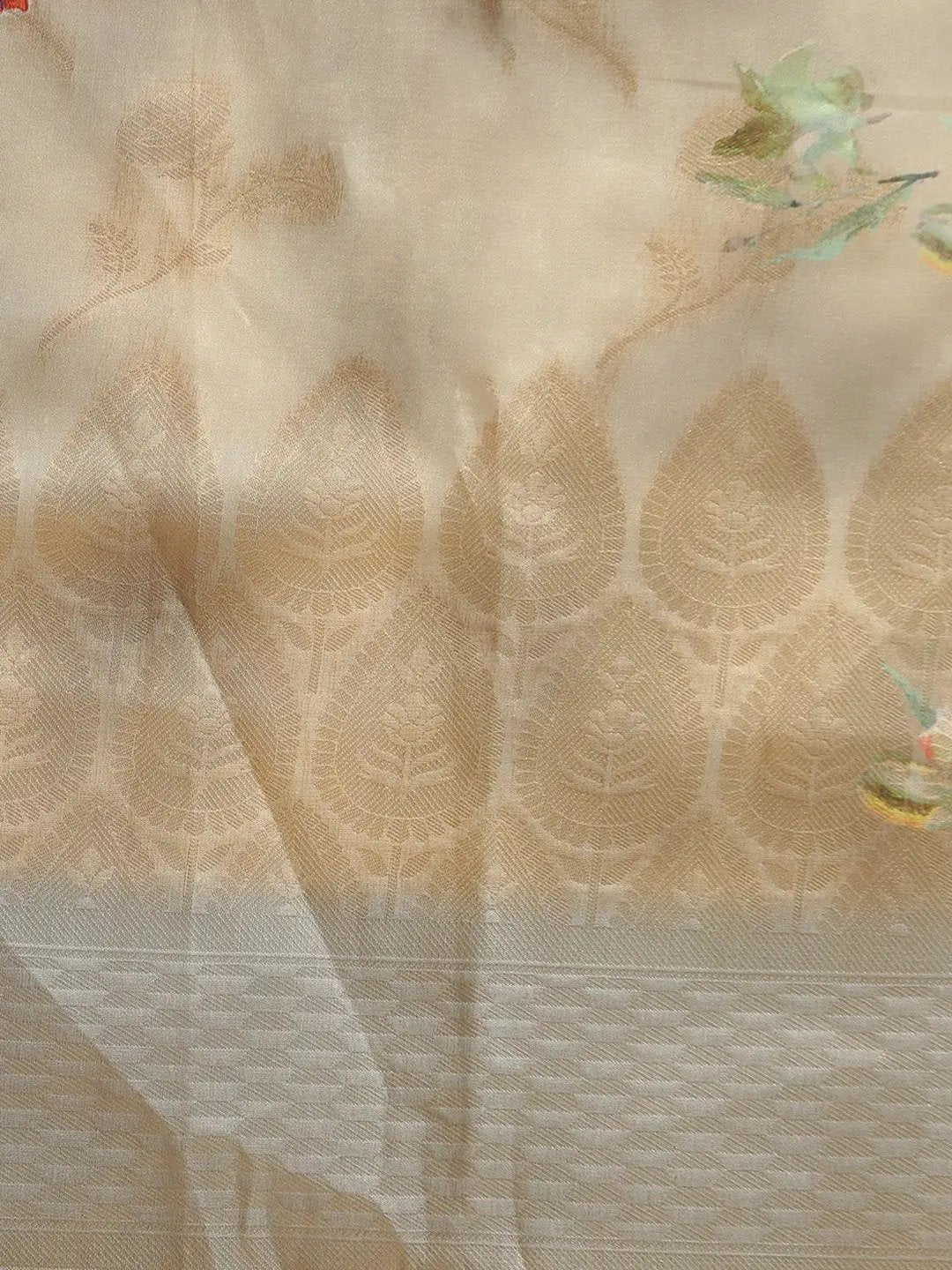 Cotton Slub Silk Saree with Zari Weaving