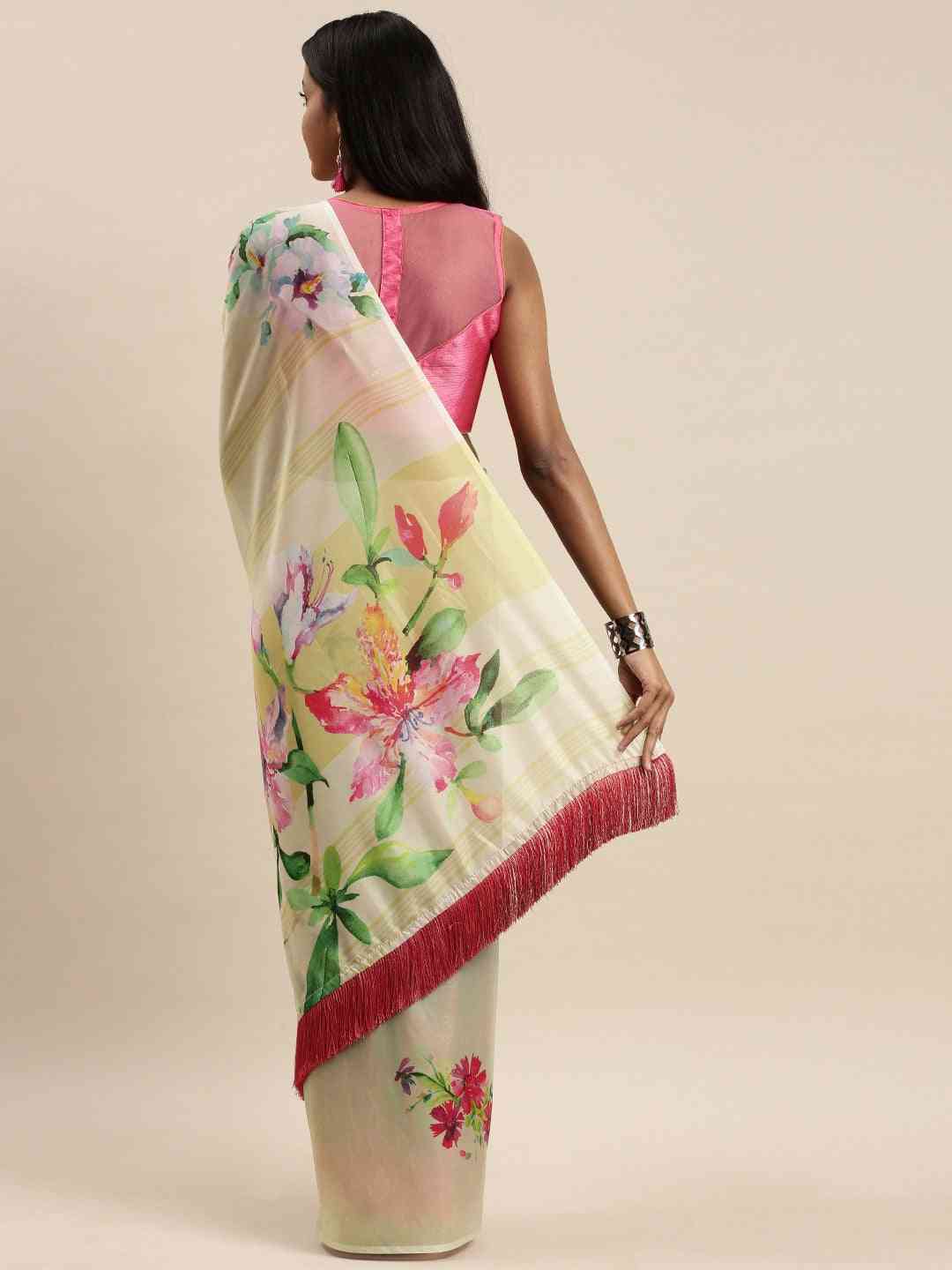 Buy Vastranand Celebrity Floral Printed Silk Saree