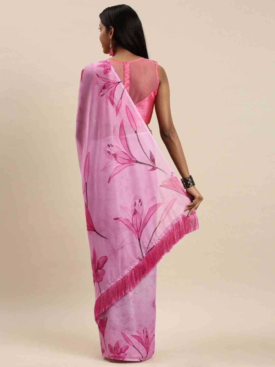 Buy Celebrity Floral Printed Silk Saree At Vastranand