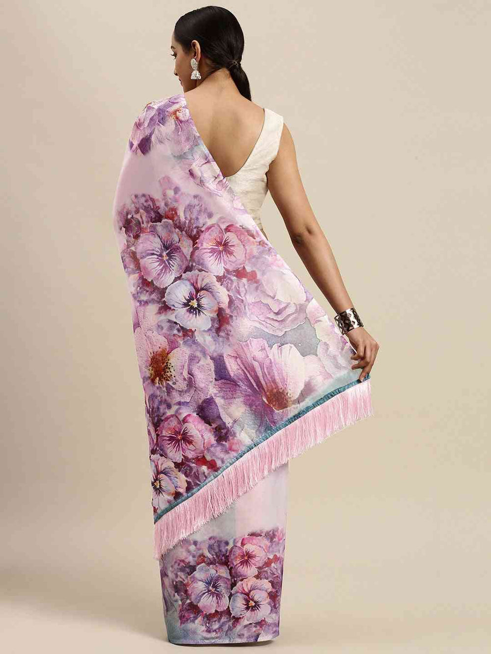 Buy At Vastranand's Celebrity Floral Printed Silk Saree